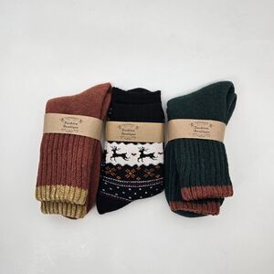 3 Pair New Fashion Boutique Womens Knit Socks Wool/Cotton Blend Fall Winter